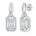1/3 Ctw Fusion Baguette and Round Cut Diamond Fashion Earrings in 14K White Gold