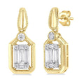 Emerald Shape Fusion Diamond Earrings