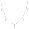 Pear Shape Diamond Dangle Station Necklace