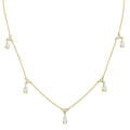 Pear Shape Diamond Dangle Station Necklace