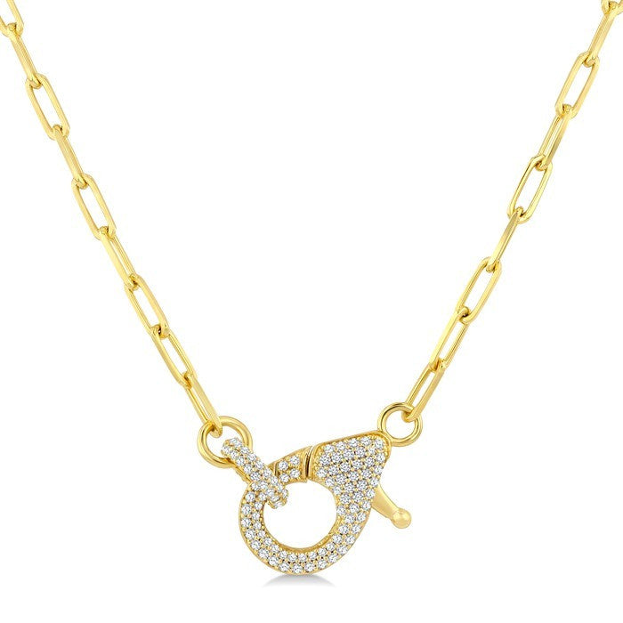 1/2 Ctw Interlock Round Cut Diamond Fashion Necklace in 14K Yellow Gold