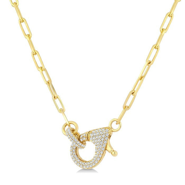 1/2 Ctw Interlock Round Cut Diamond Fashion Necklace in 14K Yellow Gold