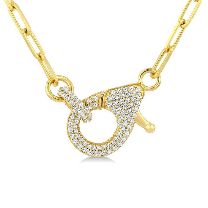 1/2 Ctw Interlock Round Cut Diamond Fashion Necklace in 14K Yellow Gold