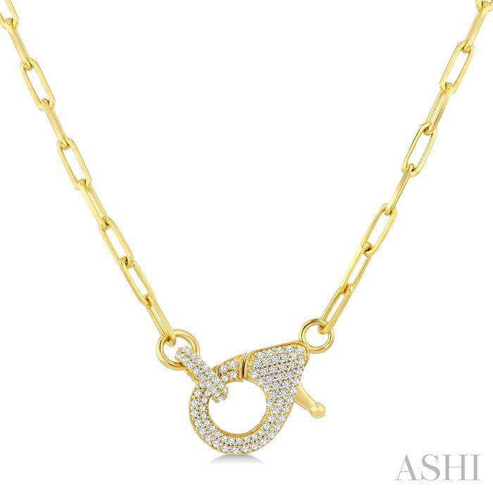 1/2 Ctw Interlock Round Cut Diamond Fashion Necklace in 14K Yellow Gold