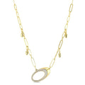 5/8 Ctw Paperclip Link Round Cut Diamond Fashion Necklace in 14K Yellow Gold
