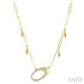 5/8 Ctw Paperclip Link Round Cut Diamond Fashion Necklace in 14K Yellow Gold