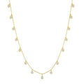 2 Ctw Round Cut Diamond Dangle Station Necklace in 14K Yellow Gold