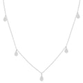 1/3 Ctw Shine Bright Pear Motif Round Cut Diamond Station Necklace in 14K White Gold