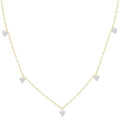 1/3 Ctw Shine Bright Heart Motif Round Cut Diamond Station Necklace in 14K Yellow Gold