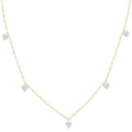 Heart Shape Shine Bright Diamond Station Necklace