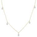 1/3 Ctw Shine Bright Pear Motif Round Cut Diamond Station Necklace in 14K Yellow Gold