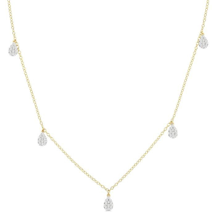Pear Shape Shine Bright Diamond Station Necklace