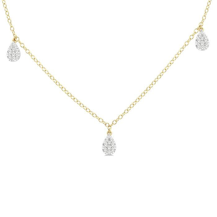 Pear Shape Shine Bright Diamond Station Necklace
