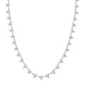 3 1/2 Ctw Bezel Set Round Cut Diamond 3-Stone Station Necklace in 14K White Gold