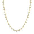 3 1/2 Ctw Bezel Set Round Cut Diamond 3-Stone Station Necklace in 14K Yellow Gold
