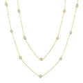 2 Ctw Bezel Set Round Cut Diamond 36-Inch Station Necklace in 14K Yellow Gold