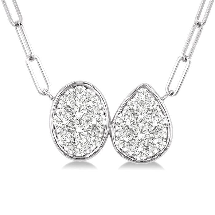 Oval & Pear Shape Shine Bright Diamond Necklace