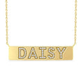 Block 'Daisy' Diamond Nameplate Necklace