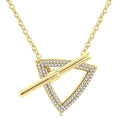 1/4 Ctw Trilliant Round Cut Diamond Fashion Toggle Necklace in 10K Yellow Gold