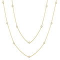 Minerva Bezel Set Diamond Station Long Necklace