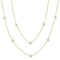 2 Ctw Bezel Set Round Cut Diamond Station Long Necklace in 14K Yellow Gold