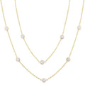 Yarrow Bezel Set Diamond Station Long Necklace