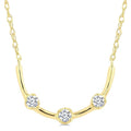 1/10 Ctw Round Cut Diamond Smile Bar Necklace in 10K Yellow Gold