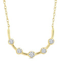1/6 Ctw Round Cut Diamond Smile Bar Necklace in 10K Yellow Gold