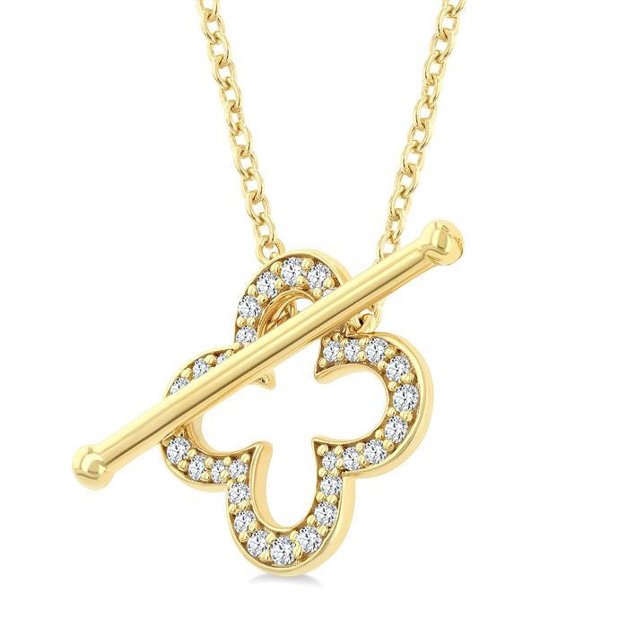 Clover Toggle Diamond Fashion Necklace
