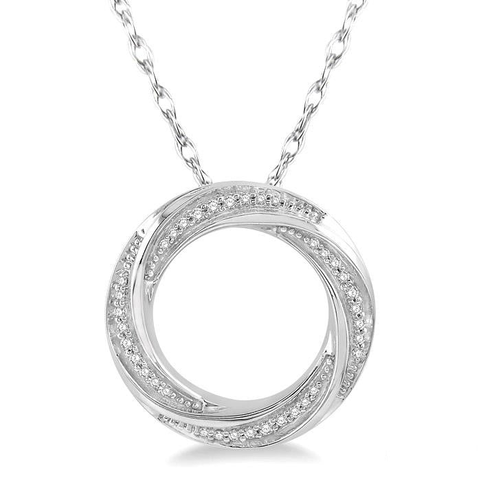 Circle Twisted Diamond Fashion Pendant