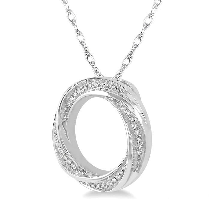 Circle Twisted Diamond Fashion Pendant
