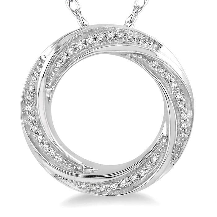 Circle Twisted Diamond Fashion Pendant