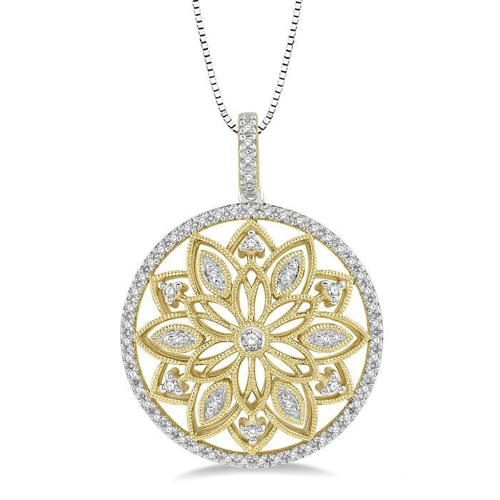 Aurora Nyx Floral Circle Diamond Fashion Pendant