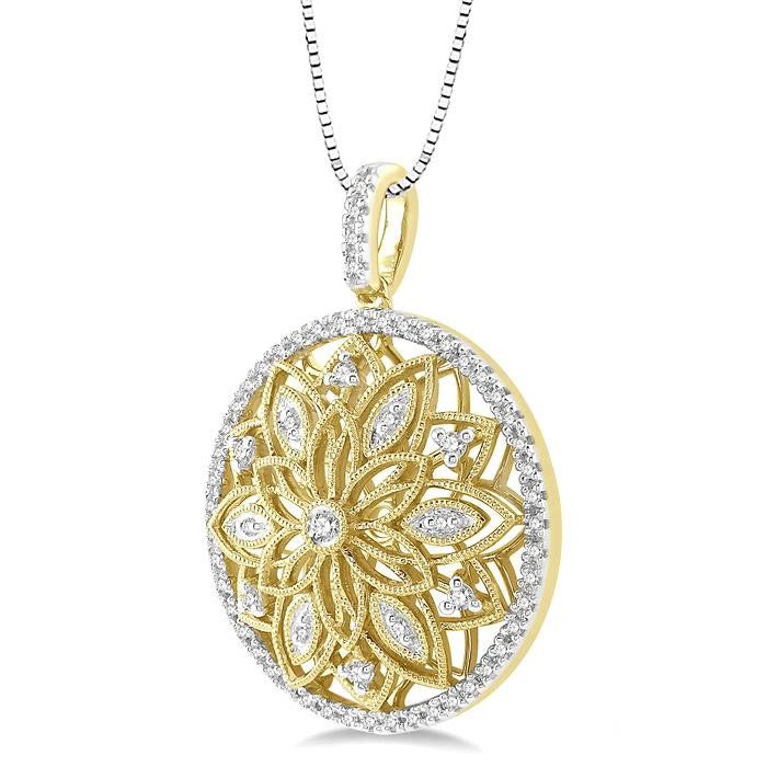 Aurora Nyx Floral Circle Diamond Fashion Pendant