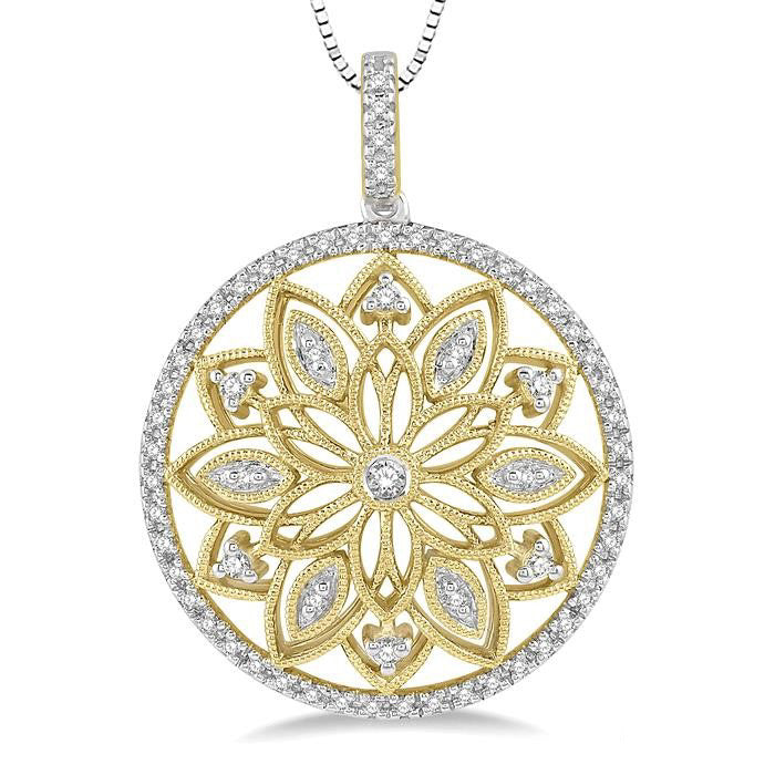 Aurora Nyx Floral Circle Diamond Fashion Pendant