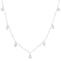 Mixed Shape Bezel Set Diamond Station Necklace