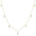 Mixed Shape Bezel Set Diamond Station Necklace