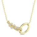 1/8 Ctw Interlock Round Cut Diamond Fashion Pendant With Chain in 10K Yellow Gold