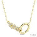 1/8 Ctw Interlock Round Cut Diamond Fashion Pendant With Chain in 10K Yellow Gold