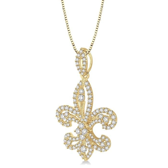 Xanthe Sundew Fleur De Lis Diamond Pendant