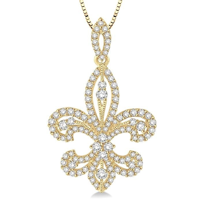 Xanthe Sundew Fleur De Lis Diamond Pendant