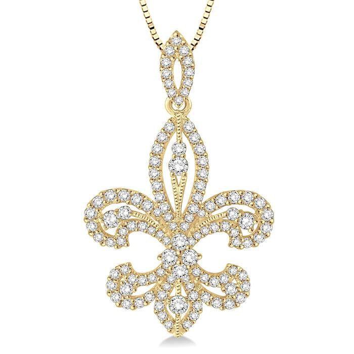 Xanthe Sundew Fleur De Lis Diamond Pendant