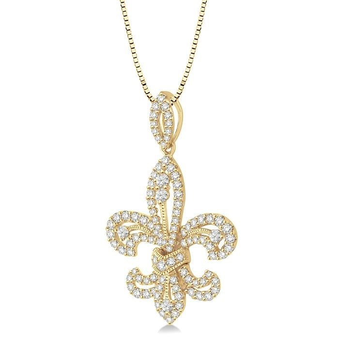 Freya Juniper Fleur De Lis Diamond Pendant