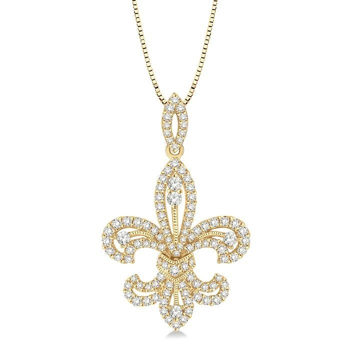 Freya Juniper Fleur De Lis Diamond Pendant