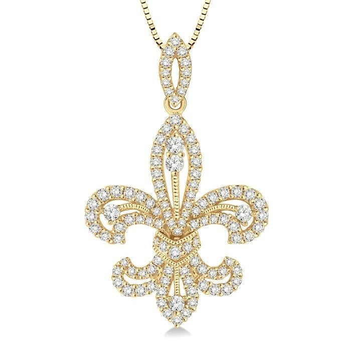 Freya Juniper Fleur De Lis Diamond Pendant