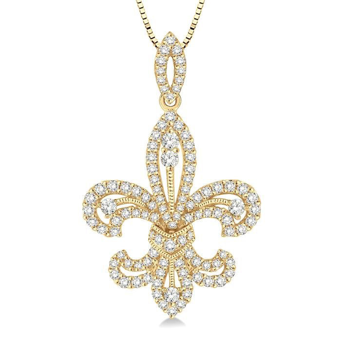 Freya Juniper Fleur De Lis Diamond Pendant