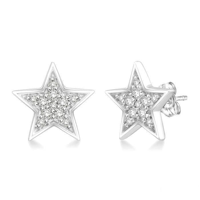 IonIon DorNoVer ValDor 14K White Gold Diamond Earrings