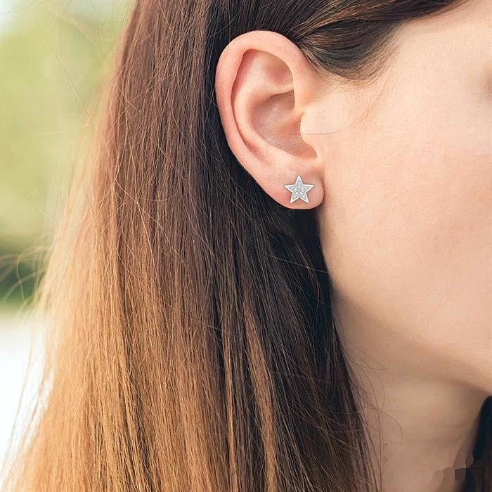 IonIon DorNoVer ValDor 14K White Gold Diamond Earrings