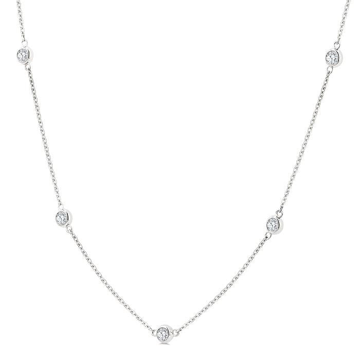 Bezel Set Diamond Station Necklace