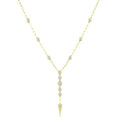 1 Ctw Paperclip Round Cut Diamond Fashion Station Necklace in 14K Yellow Gold